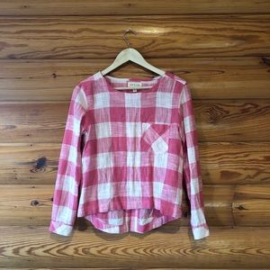 Anthropologie Pink Plaid Shirt